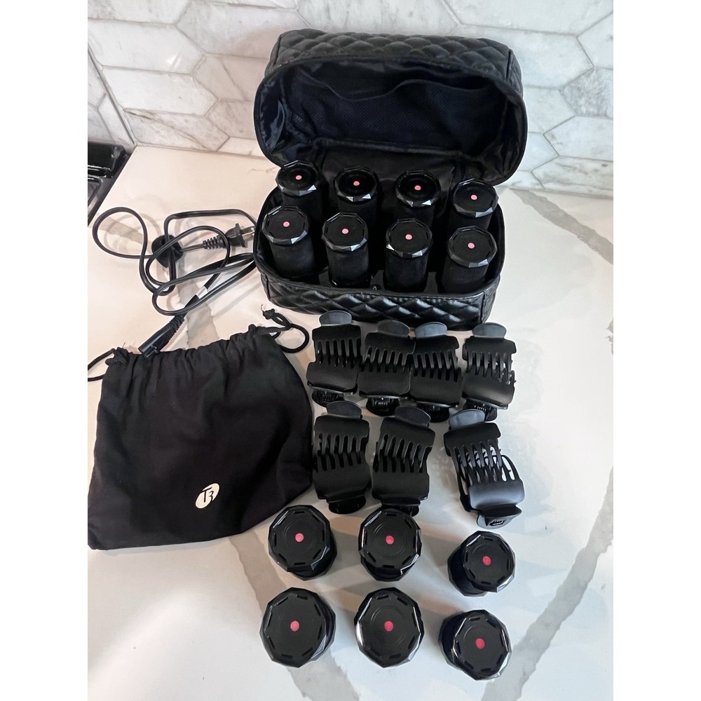 T3 Voluminous Small & Med Hot Rollers - Set of 14 Rollers & Clips & Bag